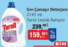 TURSİL SIVI ÇAMAŞIR DETERJANI 2145 ML fiyat ve kampanya bilgisi